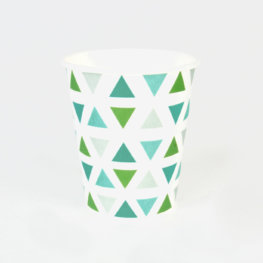 vasos decoracion triangulos verdes