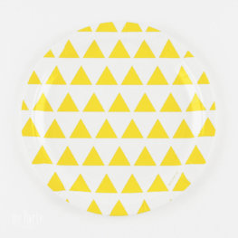 platos decoracion triangulos amarillos