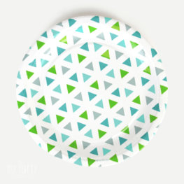platos decoracion triangulos verdes