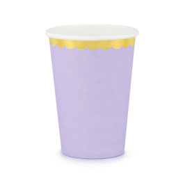 vasos de papel lila