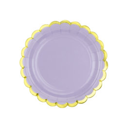 platos de papel lilas
