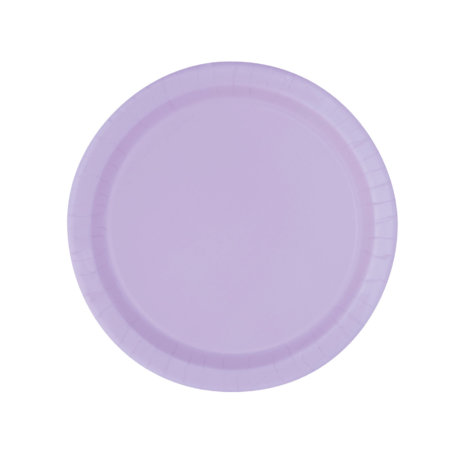 platos de papel color lila