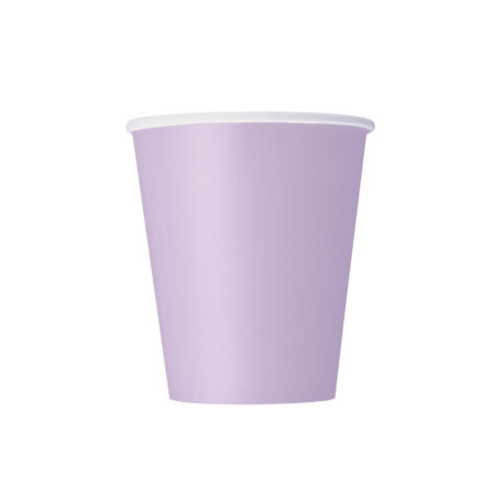 vasos de papel color lila